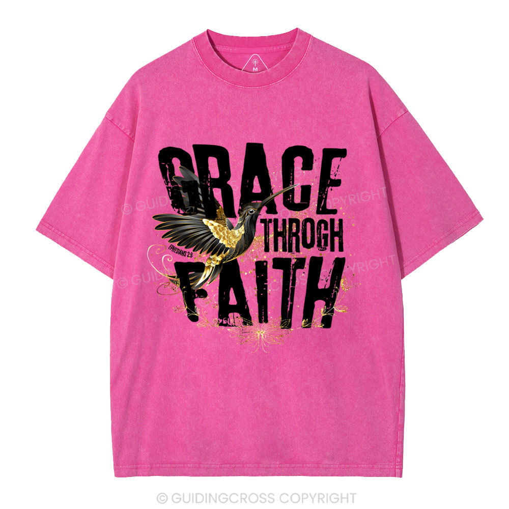 Grace Through Faith Christian Washed T-Shirt