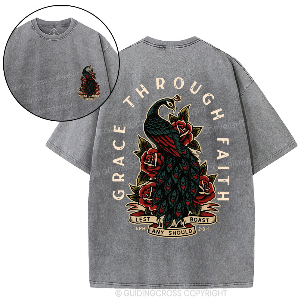 Grace Through Faith Christian Washed T-Shirt
