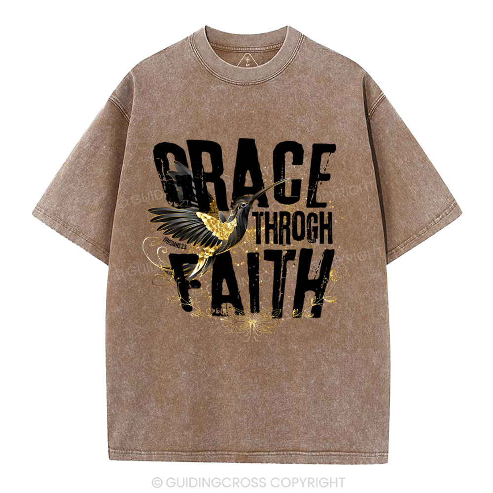 Grace Through Faith Christian Washed T-Shirt