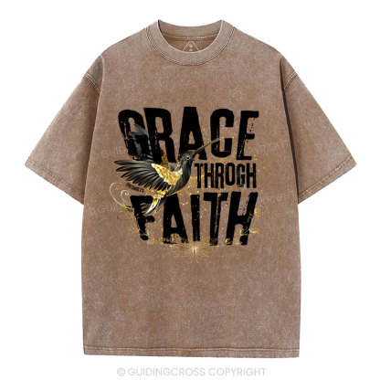 Grace Through Faith Christian Washed T-Shirt