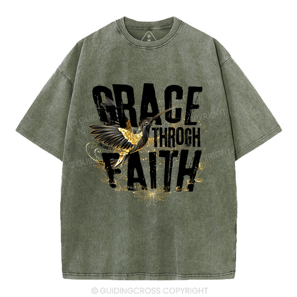 Grace Through Faith Christian Washed T-Shirt