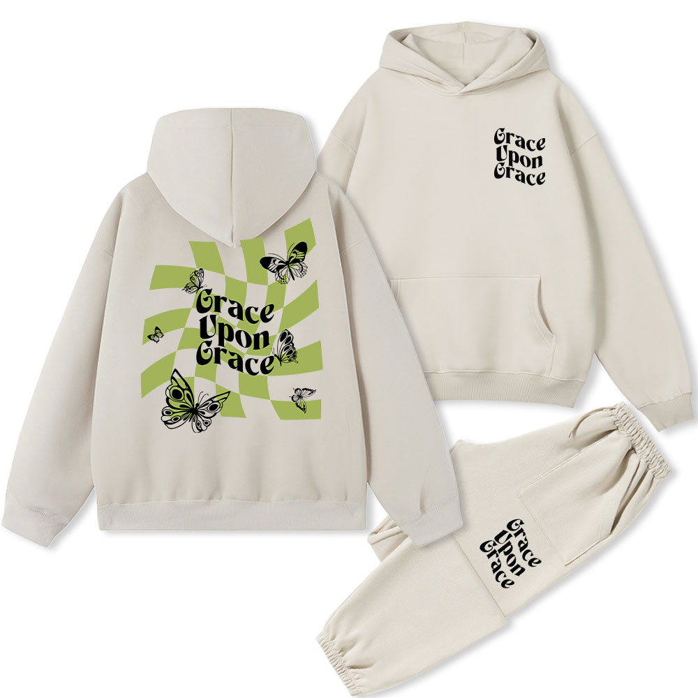 Grace Upon Grace Christian Fleece Hoodie Set