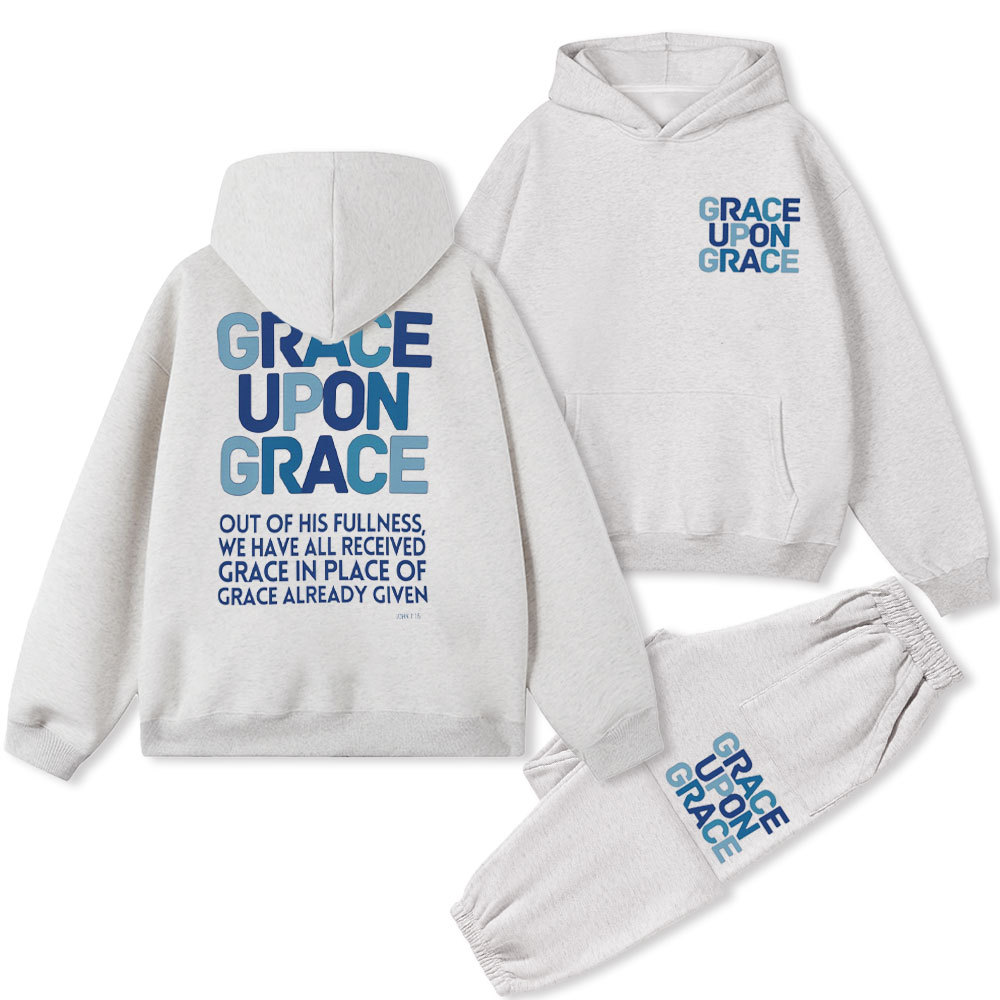 Grace Upon Grace Christian Fleece Hoodie Set
