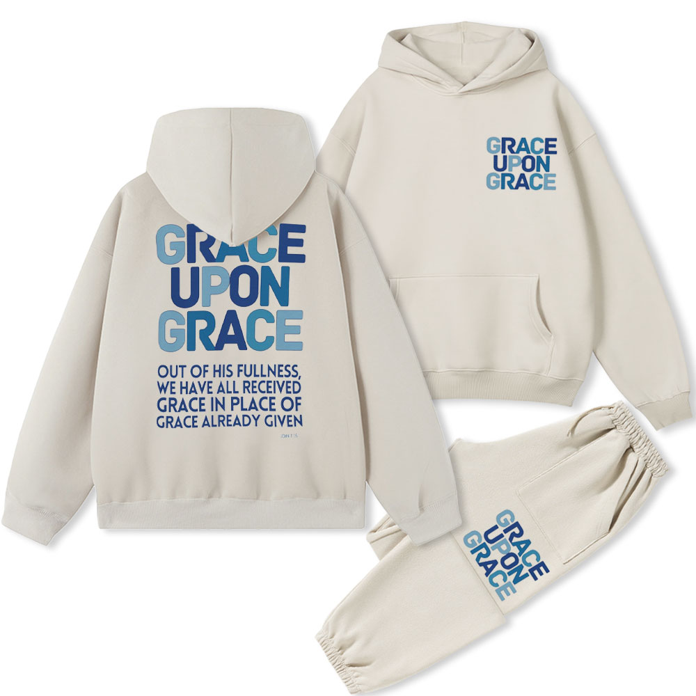 Grace Upon Grace Christian Fleece Hoodie Set