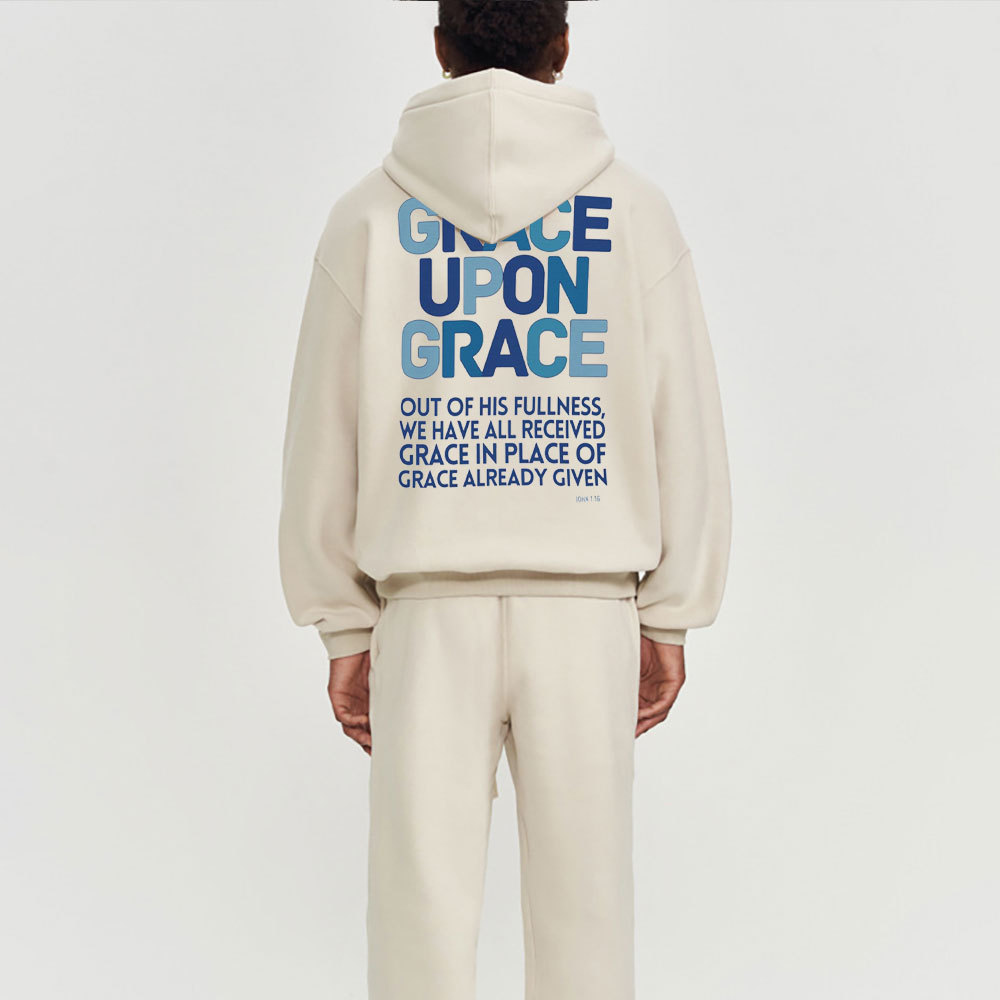 Grace Upon Grace Christian Fleece Hoodie Set