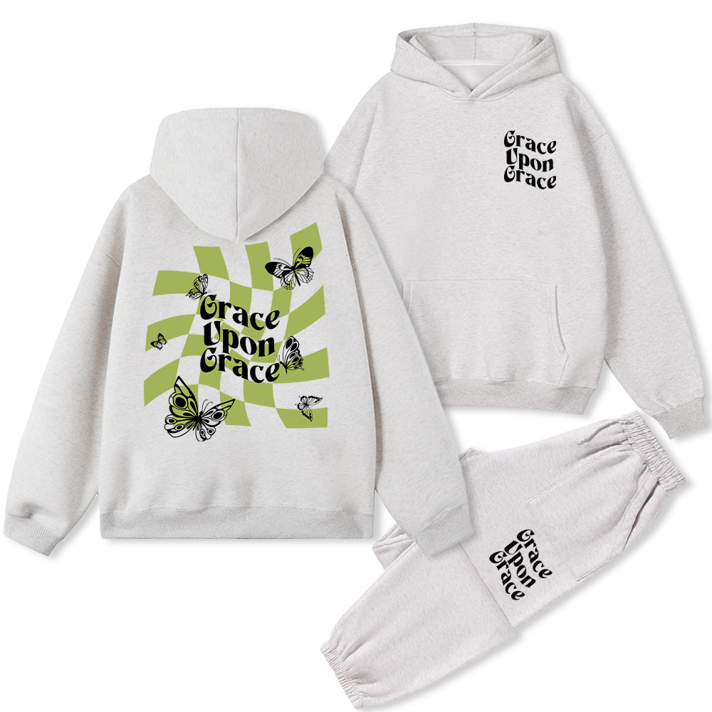 Grace Upon Grace Christian Fleece Hoodie Set