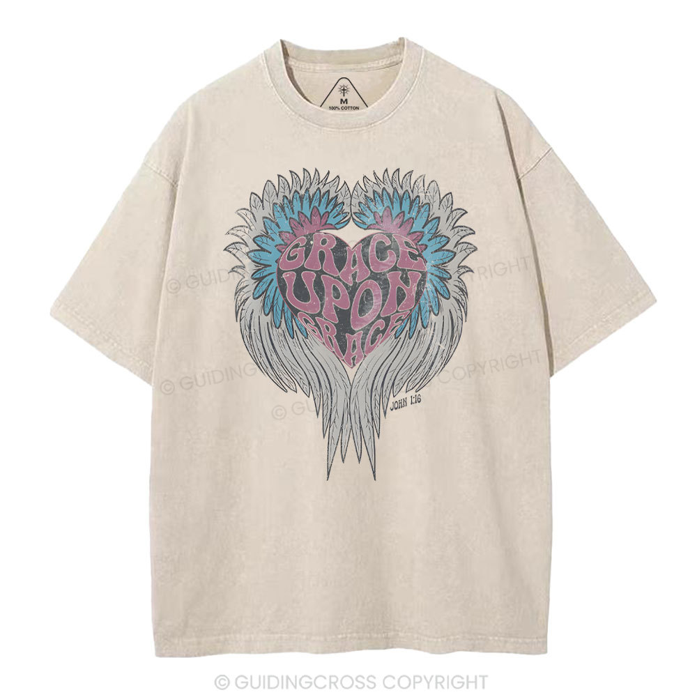 Grace Upon Grace Christian Washed T-Shirt