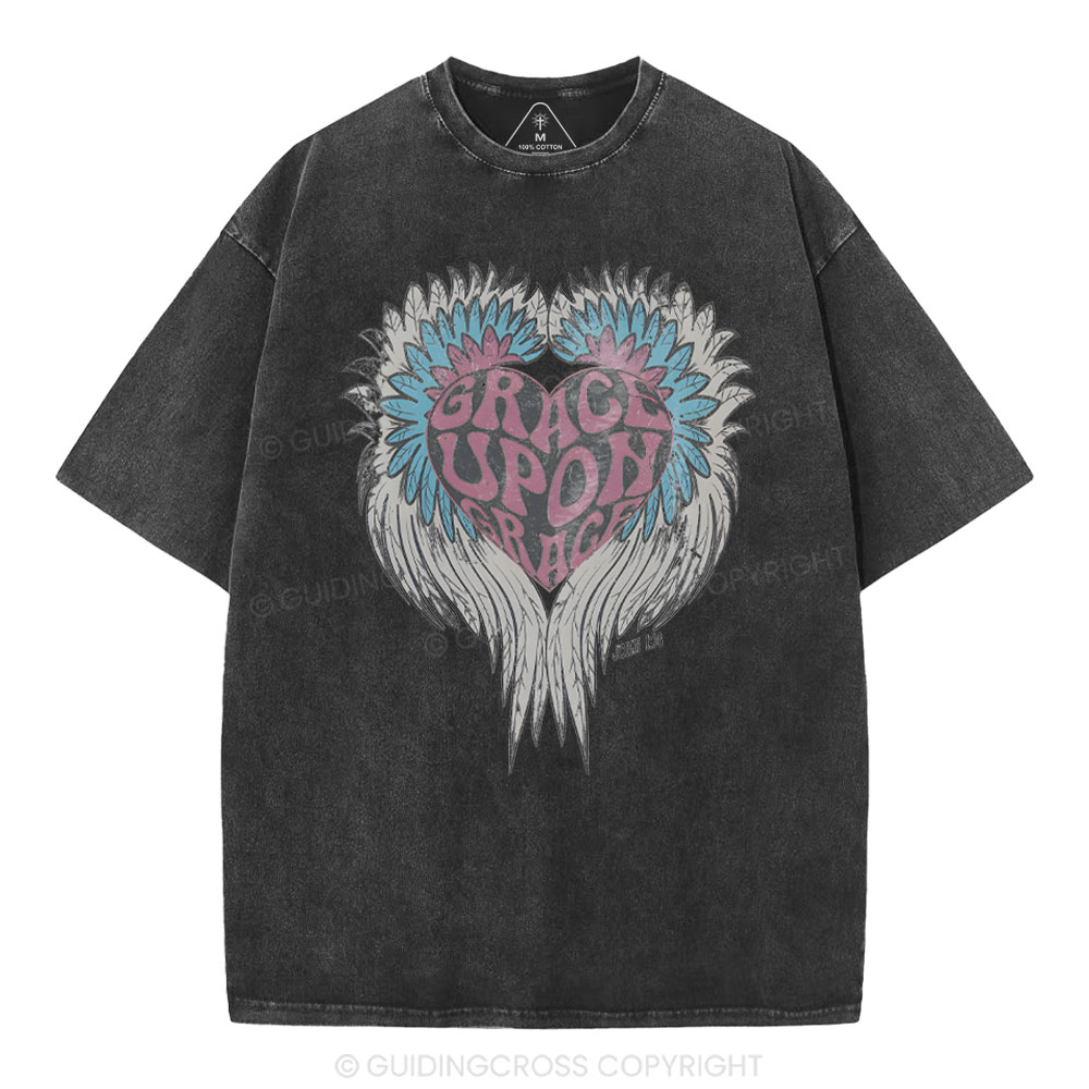 Grace Upon Grace Christian Washed T-Shirt