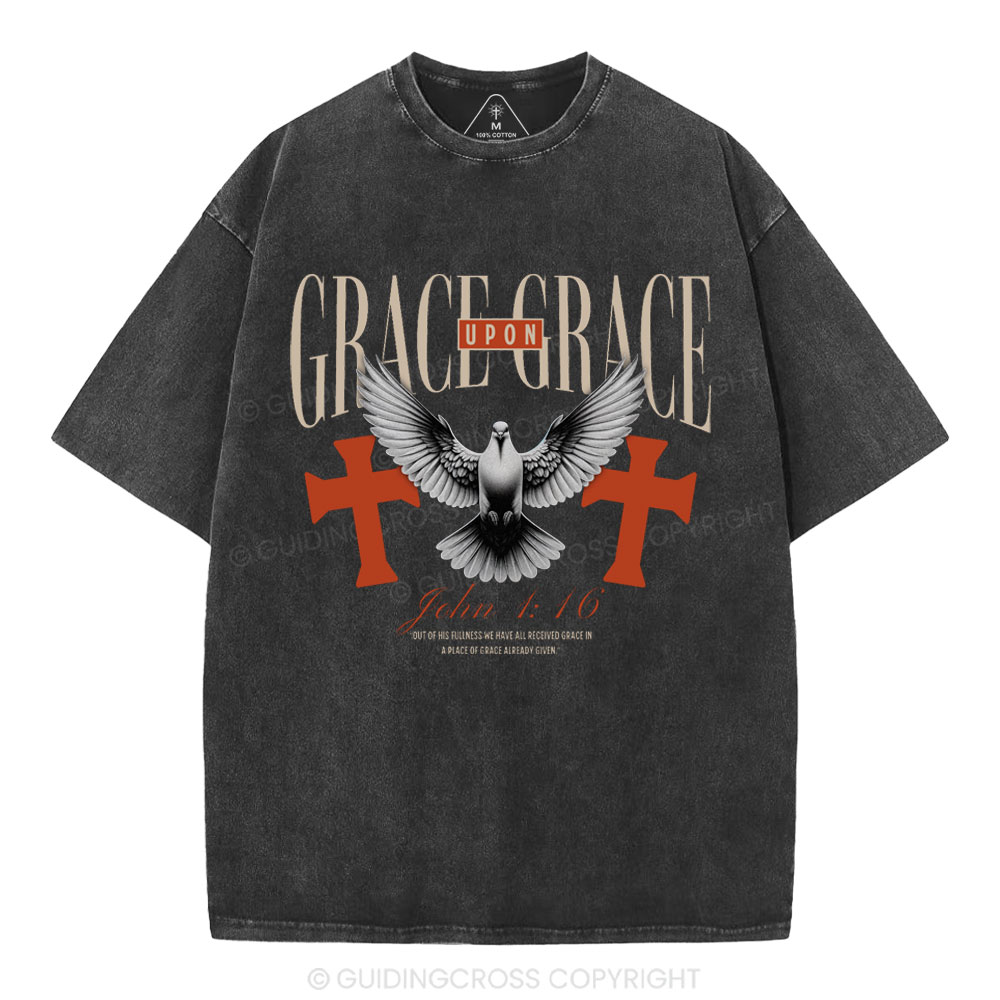 Grace Upon Grace Christian Washed T-Shirt