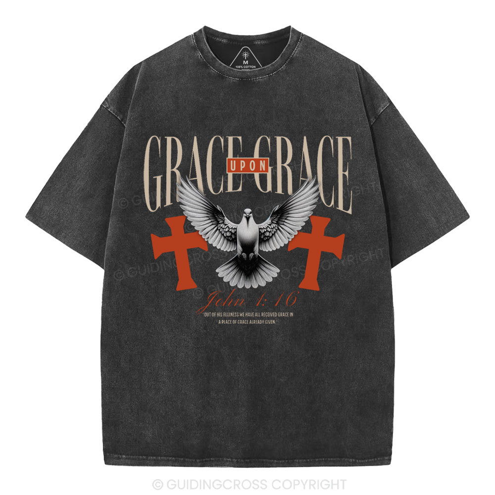 Grace Upon Grace Christian Washed T-Shirt