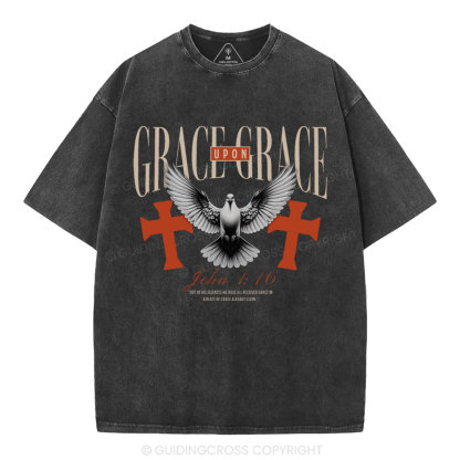 Grace Upon Grace Christian Washed T-Shirt