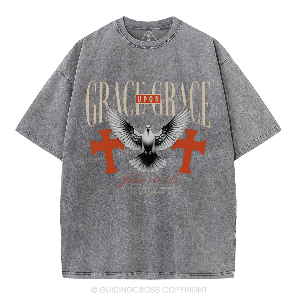 Grace Upon Grace Christian Washed T-Shirt