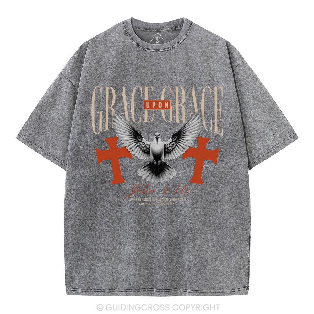 Grace Upon Grace Christian Washed T-Shirt