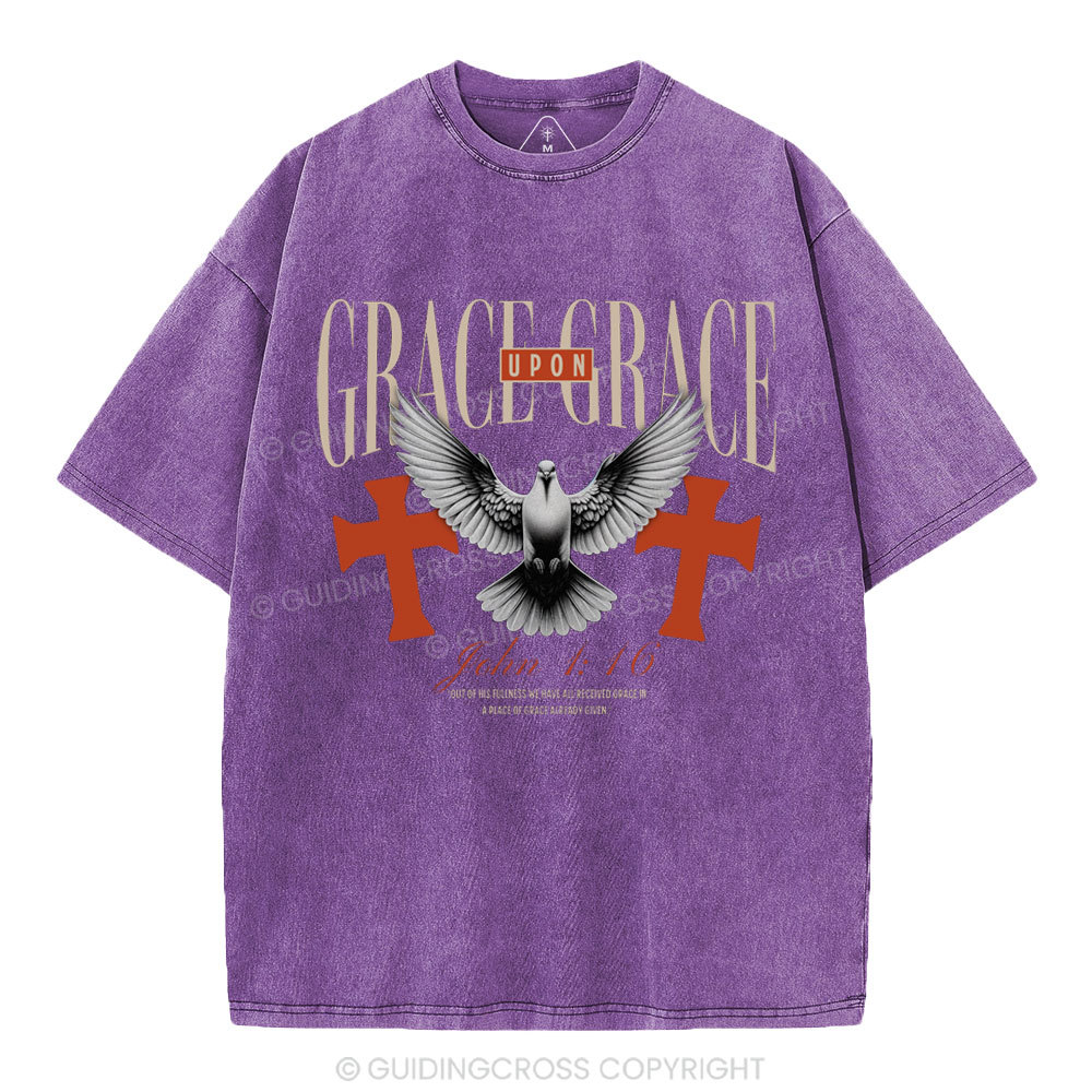 Grace Upon Grace Christian Washed T-Shirt