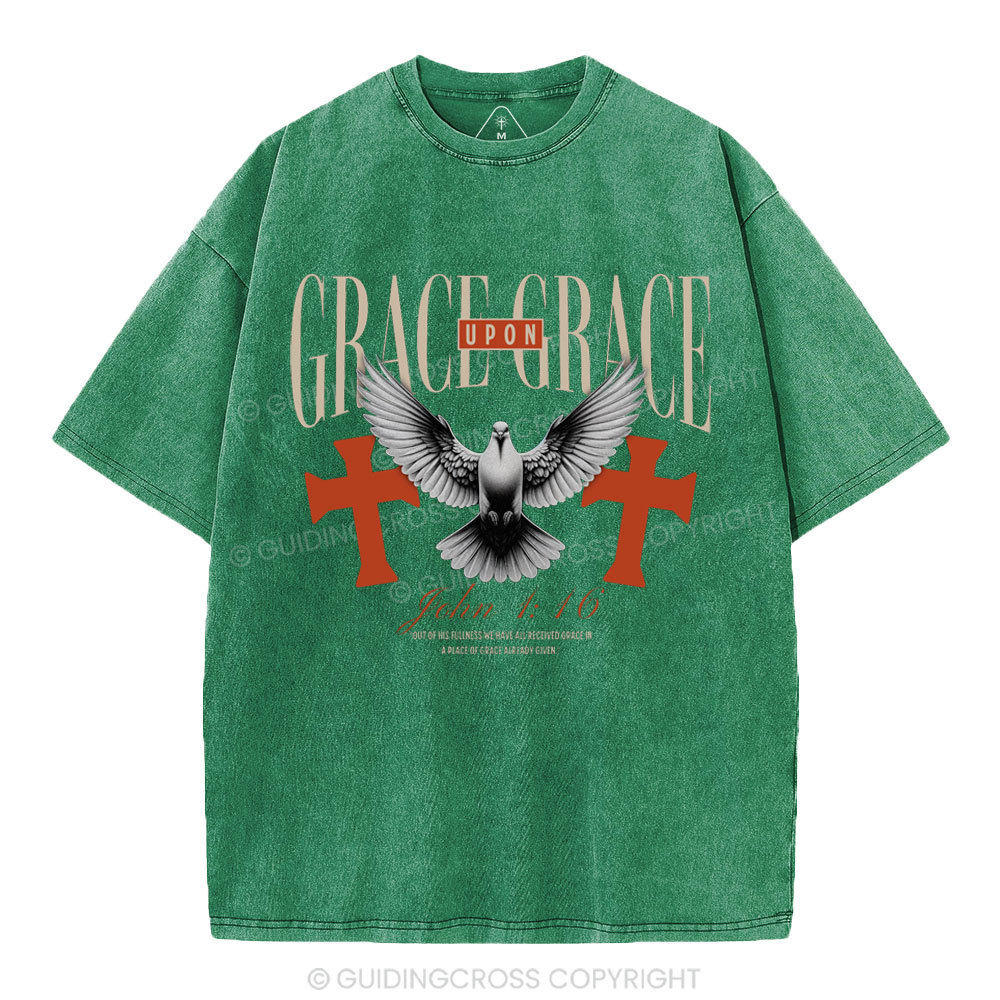 Grace Upon Grace Christian Washed T-Shirt