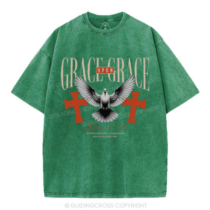 Grace Upon Grace Christian Washed T-Shirt