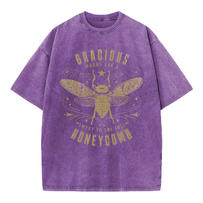 Gracious Words Are A Sweet To The Soul Honeycomb Christian Washed T-Shirt