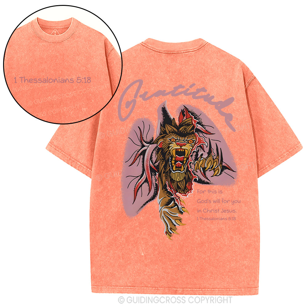 Gratitude Brandon Lake Christian Washed T-Shirt Sale - GuidingCross