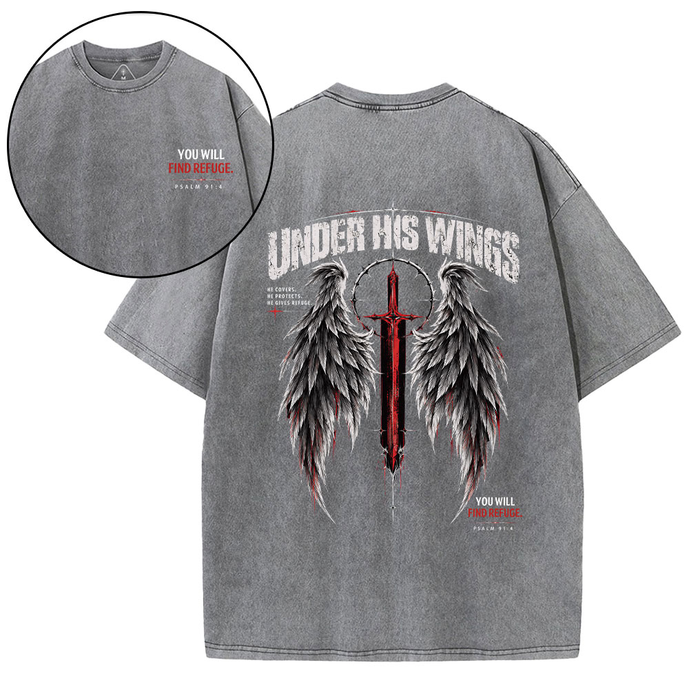 You Will Find Refuge Christian Washed T-Shirt