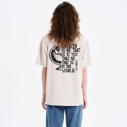 Greater Is He That Is In You Christian  Washed T-Shirt