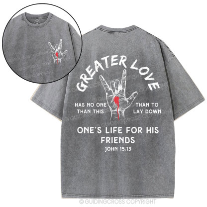 Greater Love Christian Washed T-Shirt