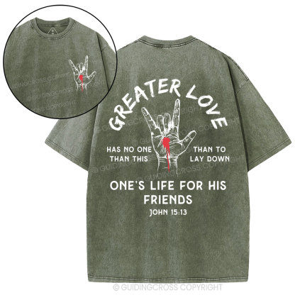 Greater Love Christian Washed T-Shirt