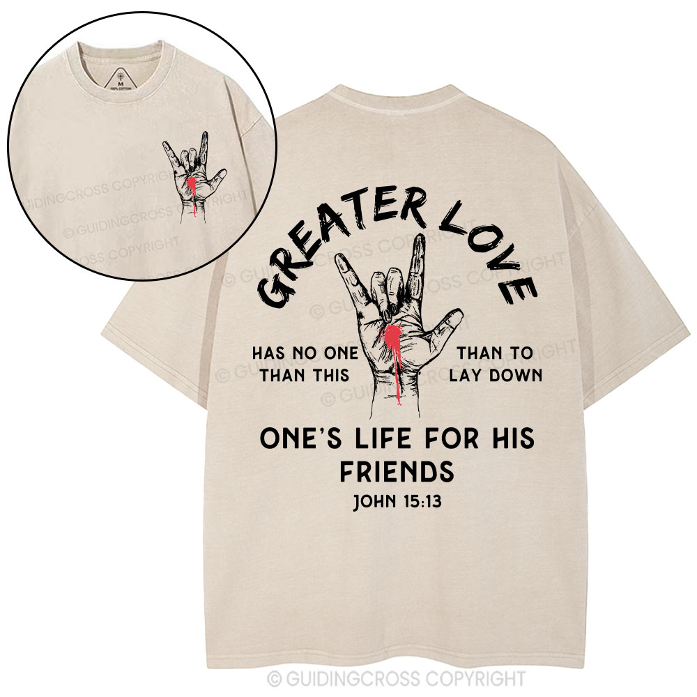 Greater Love Christian Washed T-Shirt
