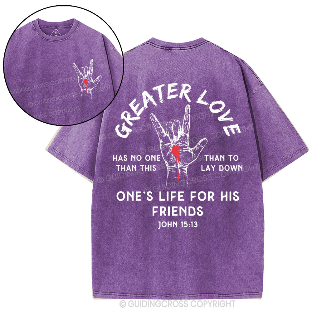 Greater Love Christian Washed T-Shirt