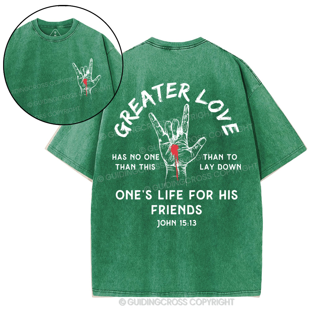Greater Love Christian Washed T-Shirt