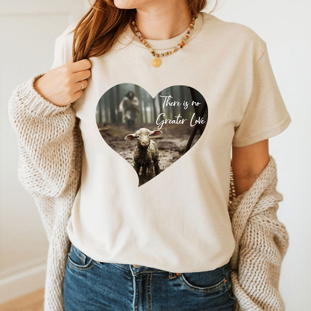 Greater Love Heart Christian T-Shirt