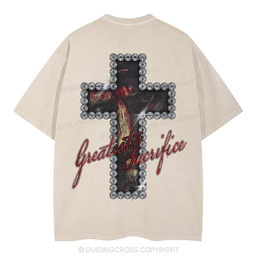 Greatest Sacrifice Christian Washed T-Shirt