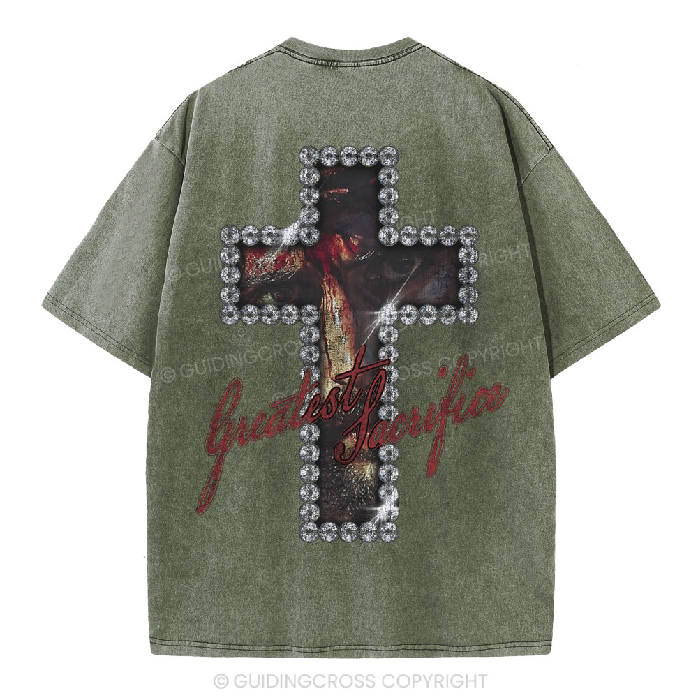 Greatest Sacrifice Christian Washed T-Shirt