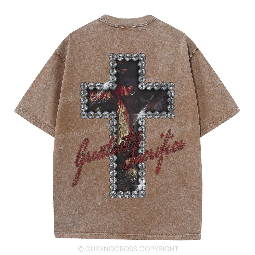 Greatest Sacrifice Christian Washed T-Shirt