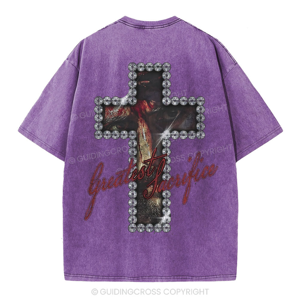 Greatest Sacrifice Christian Washed T-Shirt