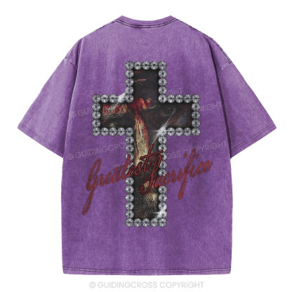 Greatest Sacrifice Christian Washed T-Shirt
