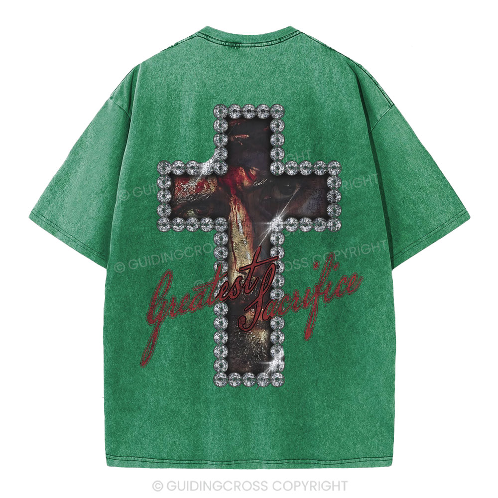 Greatest Sacrifice Christian Washed T-Shirt