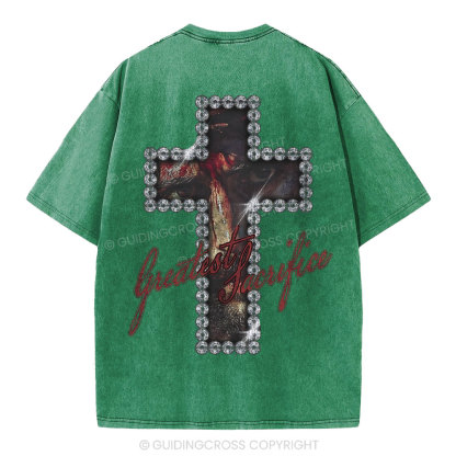 Greatest Sacrifice Christian Washed T-Shirt