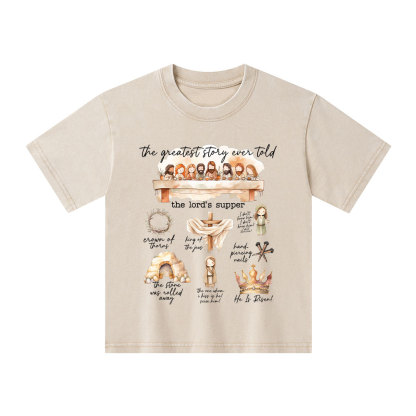 Greatest Story Ever Told Christian Kid Washed T-Shirt