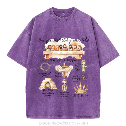 Greatest Story Ever Told Christian Washed T-Shirt
