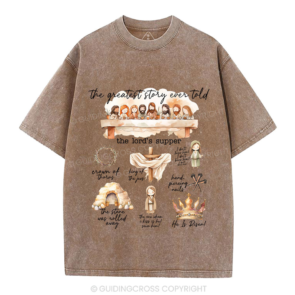 Greatest Story Ever Told Christian Washed T-Shirt