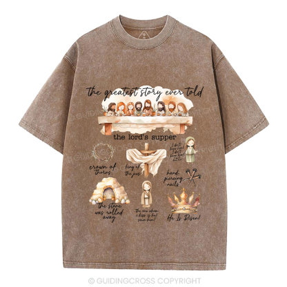 Greatest Story Ever Told Christian Washed T-Shirt