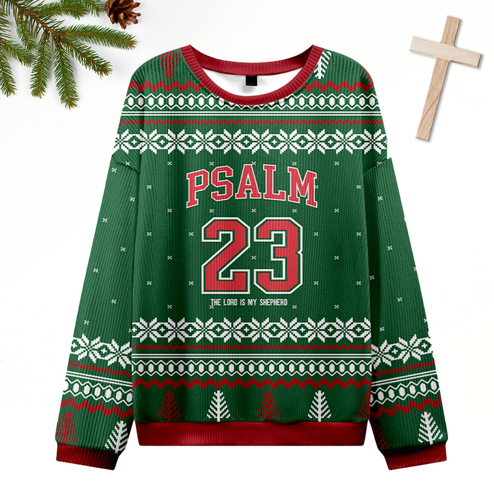 Gren Psalm 23 Christian Ugly Christmas Sweatshirt