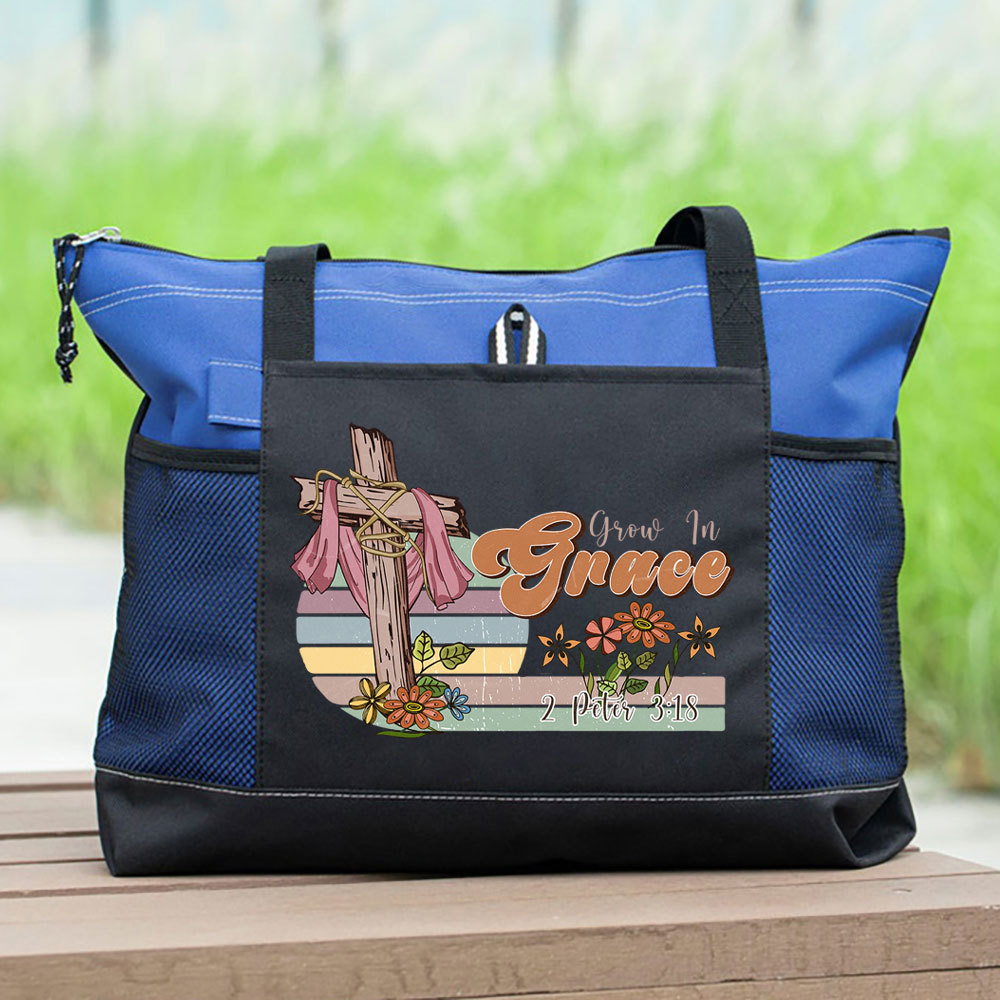 Grow In Grace Christian Tote Bag
