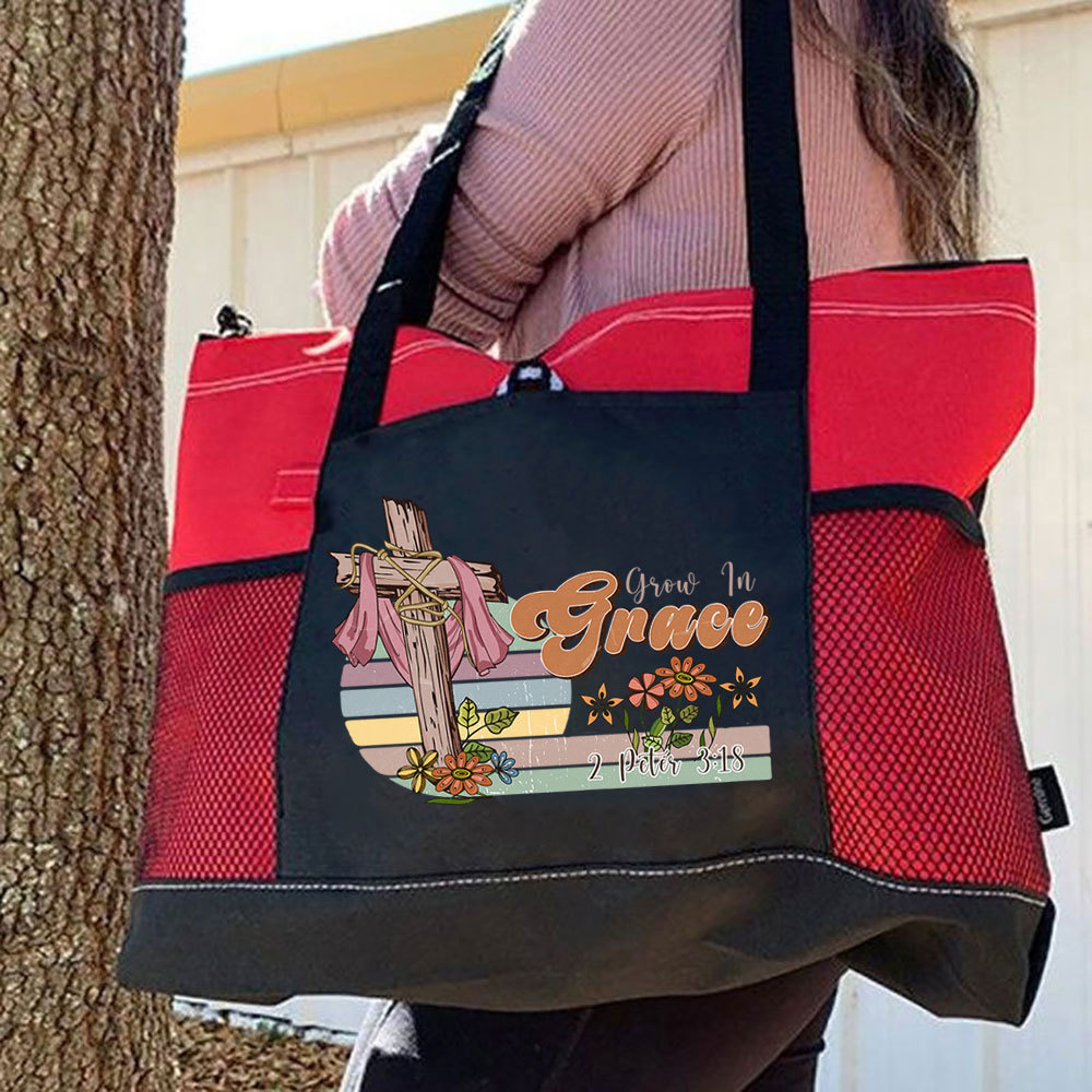 Grow In Grace Christian Tote Bag