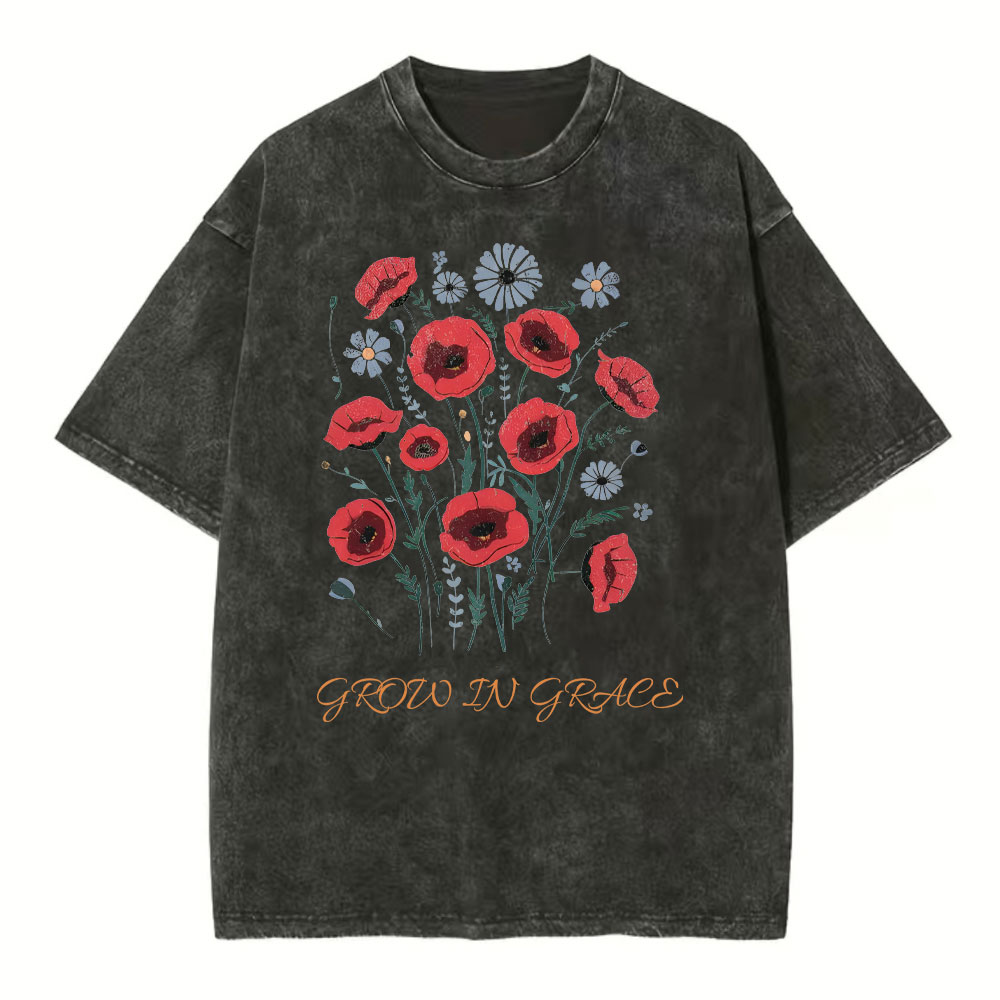 Grow In Grace Christian Washed T-Shirt