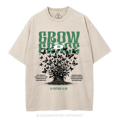Grow In Grace Christian Washed T-Shirt