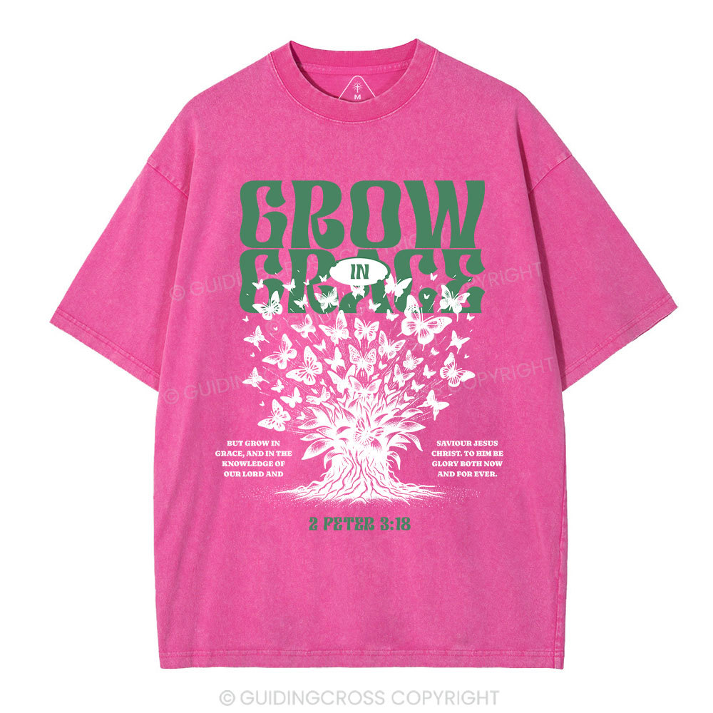 Grow In Grace Christian Washed T-Shirt