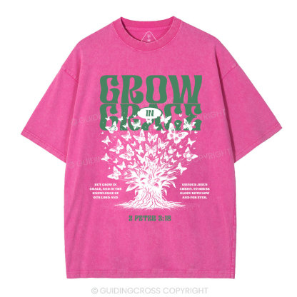 Grow In Grace Christian Washed T-Shirt