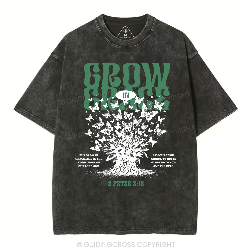 Grow In Grace Christian Washed T-Shirt