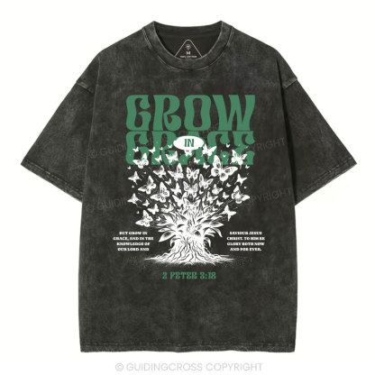 Grow In Grace Christian Washed T-Shirt